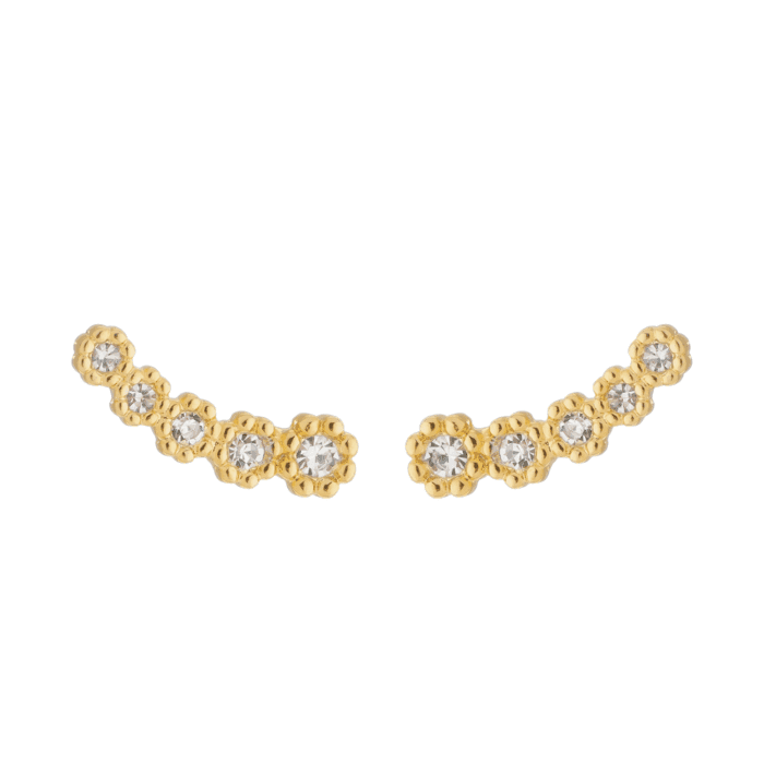 Brinco Dourado Ear Cuff 5 Pedras Zircônia - Imagem 1