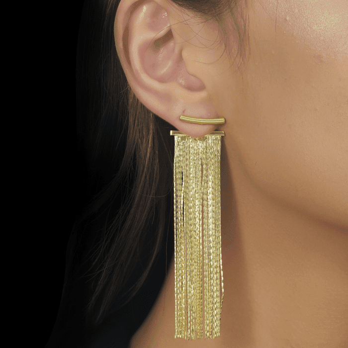 Brinco Dourado de Franja - Imagem 2