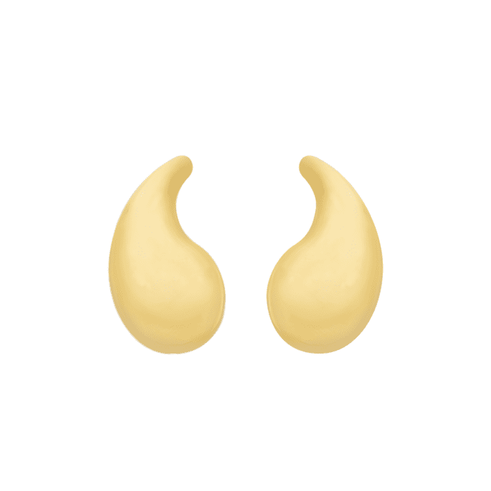 Brinco Dourado Gota Curvada Média - Imagem 1