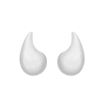 Brinco Prateado Gota Curvada Grande
