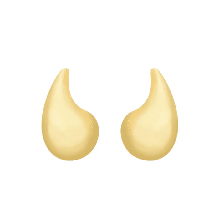 Brinco Dourado Gota Curvada Grande - Imagem 1