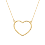 Colar Dourado de Coração Vazado Arco