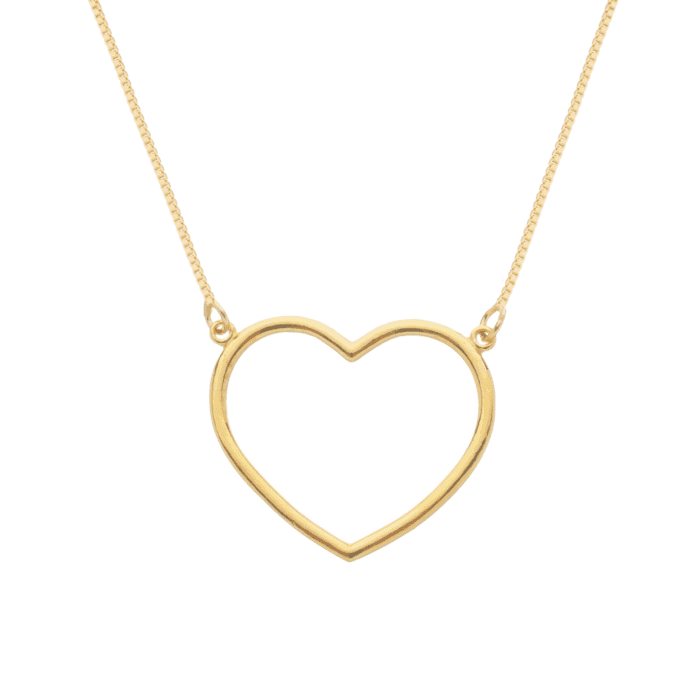 Colar Dourado de Coração Vazado Arco - Imagem 1