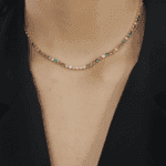 Colar Dourado Chocker Riviera Pedras Coloridas - Imagem 2