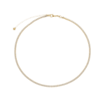 Colar Dourado Chocker Riviera Pedras Brancas