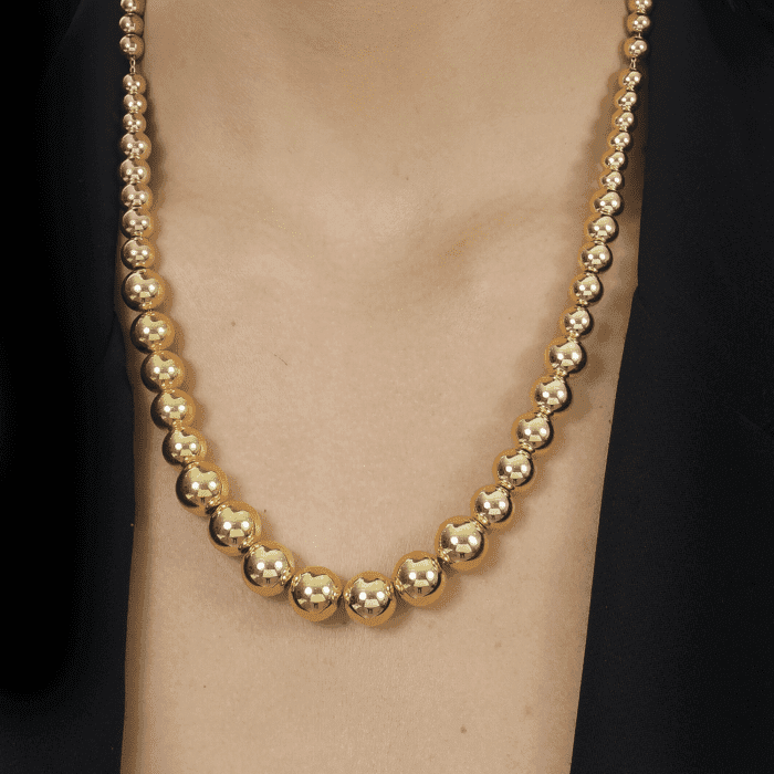Colar Dourado de Bolas Crescentes - Imagem 2