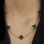 Colar Dourado 5 Trevos Verde - Imagem 2