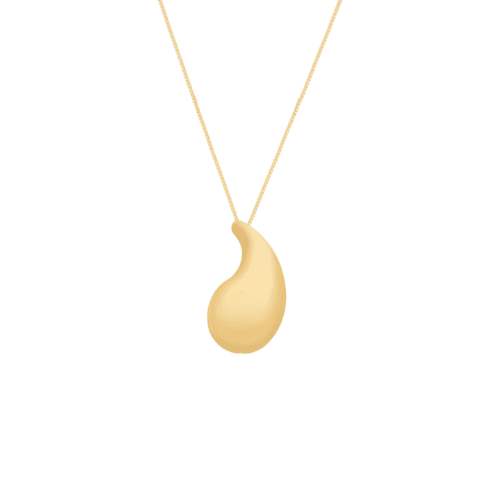 Colar Dourado de Gota Curvada - Imagem 1