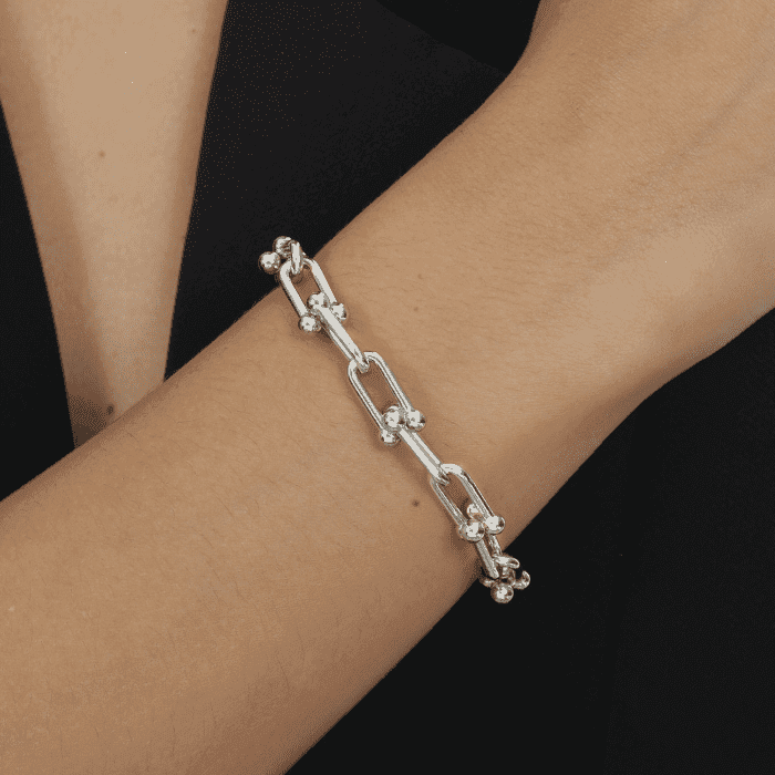 Pulseira Dourada Corrente Elos Largos - Imagem 4