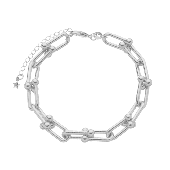 Pulseira Dourada Corrente Elos Largos - Imagem 3