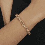 Pulseira Dourada Corrente Elos Largos - Imagem 2