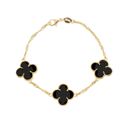 Pulseira Trevos Van Cleef Preta
