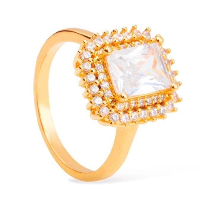 Anel Pedra Zircônia Cristal - Imagem 1