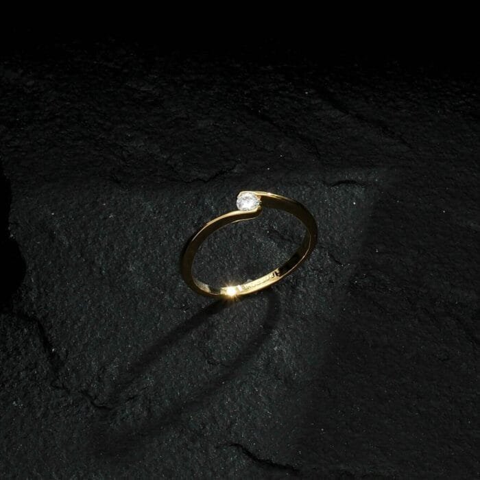 Anel Solitário Ponto de Luz Zircônia - Imagem 3