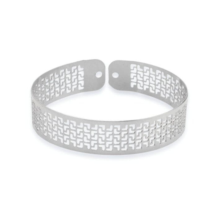 Bracelete Prateado de Renda Vazado - Imagem 1