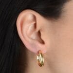 Brinco Dourado de Argola Média Lisa - Imagem 2