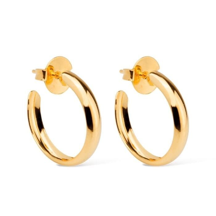 Brinco Dourado de Argola Média Lisa - Imagem 1