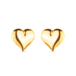 Brinco Dourado de Coração Médio