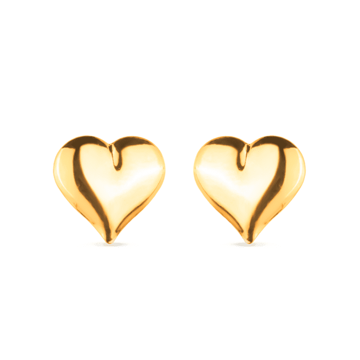 Brinco Dourado de Coração Médio - Imagem 1