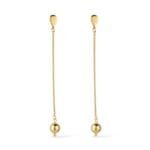 Brinco Dourado de Corrente com Bola