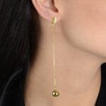 Brinco Dourado de Corrente com Bola - Imagem 2
