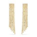 Brinco Dourado de Luxo com 123 Pedras de Strass