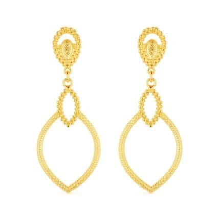 Brinco Dourado Luxo Gota de Gala