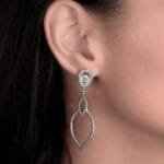 Brinco Prateado Luxo Gota de Gala - Imagem 2