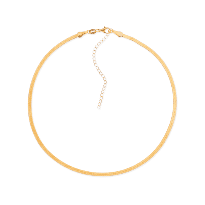 Colar Dourado Chocker de Fita - Imagem 1