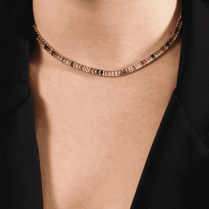 Colar Dourado Chocker de Pedras Coloridas - Imagem 2
