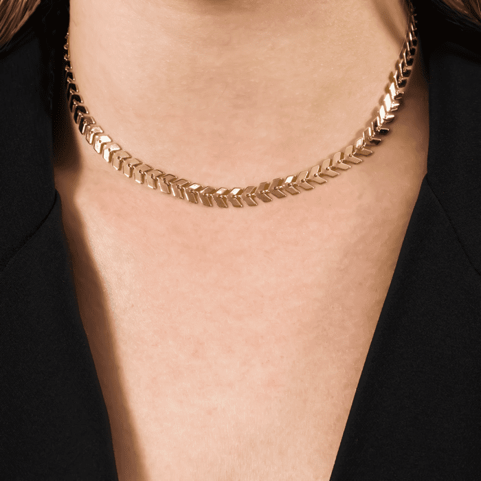 Colar Dourado Chocker de Seta - Imagem 2
