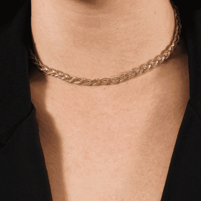Colar Dourado Chocker Trançada - Imagem 2