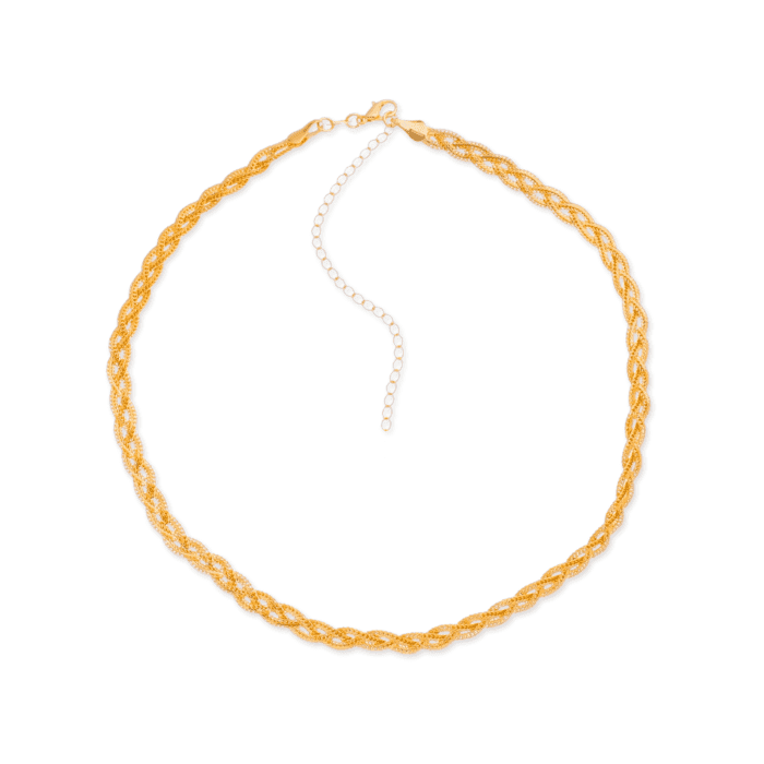 Colar Dourado Chocker Trançada - Imagem 1