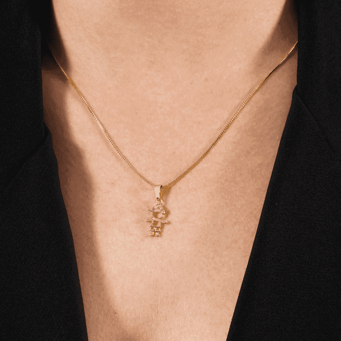 Colar Dourado Filho com Zircônia - Imagem 2