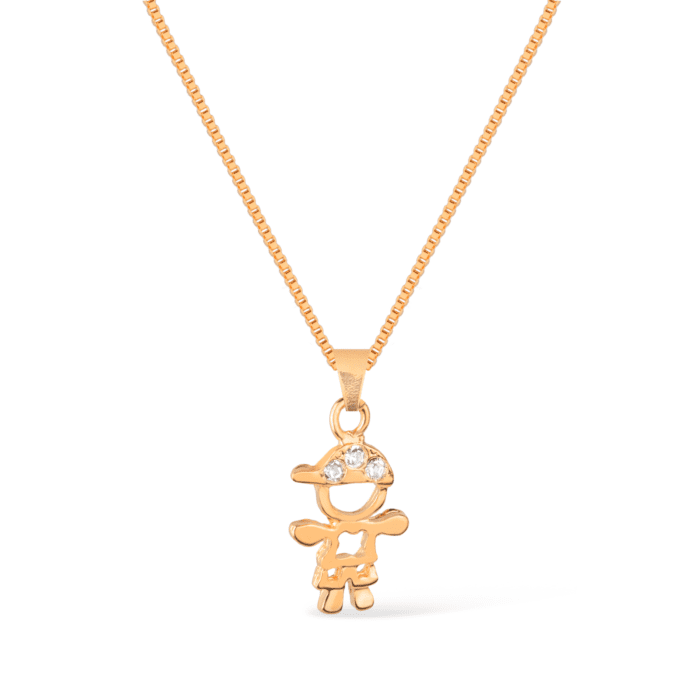 Colar Dourado Filho com Zircônia - Imagem 1
