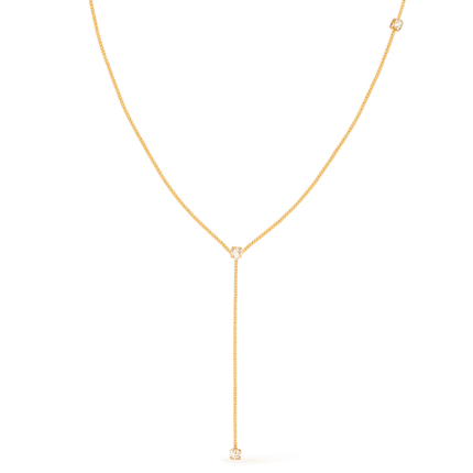 Colar Dourado Gravatinha com Pontos de Luz