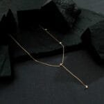 Colar Dourado Gravatinha com Pontos de Luz - Imagem 3
