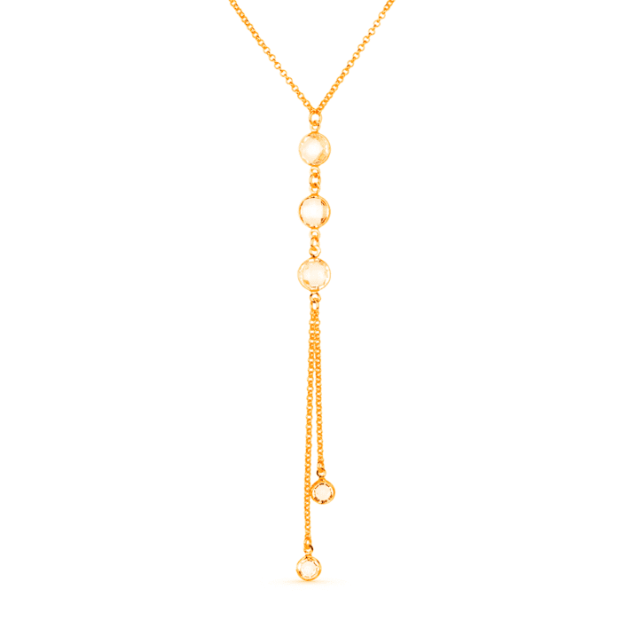 Colar Dourado Gravatinha com Pontos de Luz - Imagem 1