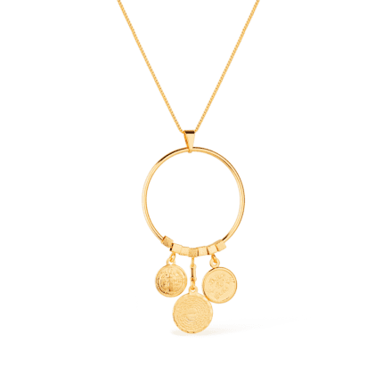 Colar Religioso 3 Medalhas Espirito Santo