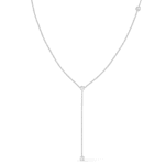 Colar Prateado Gravatinha com Pontos de Luz