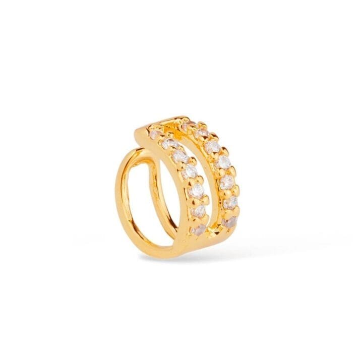 Piercing Dourado de Pressão com 14 Pedras de Zircônia - Imagem 1