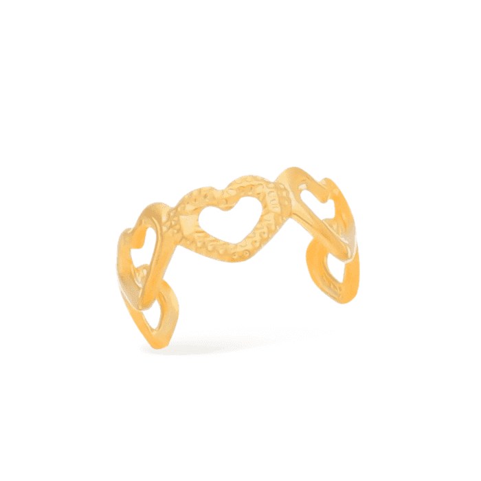 Piercing Dourado de Pressão de Corações - Imagem 1