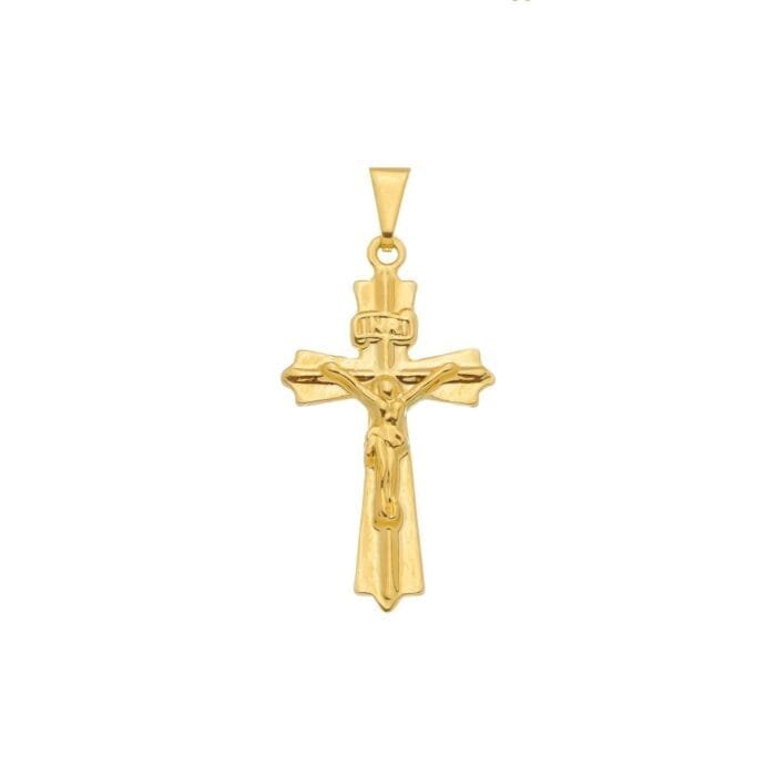 Pingente Dourado Crucifixo Detalhes - Imagem 1