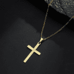 Pingente Dourado Masculino de Cruz - Imagem 3