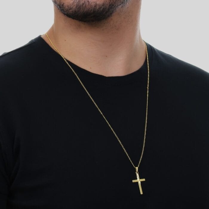 Pingente Dourado Masculino de Cruz - Imagem 2