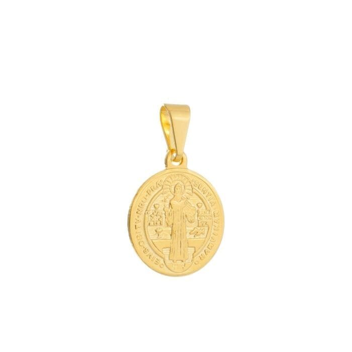 Pingente Dourado Medalha de São Jorge - Imagem 1