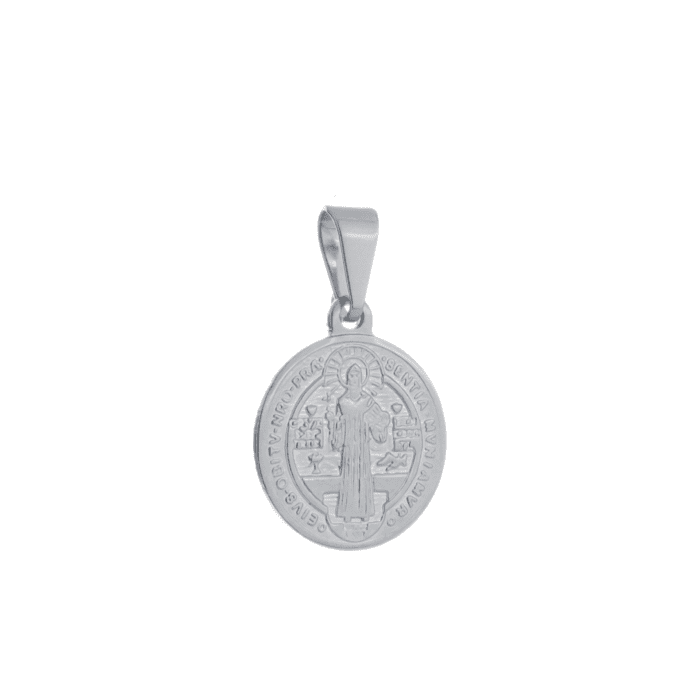 Pingente Prateado Medalha de São Jorge - Imagem 1