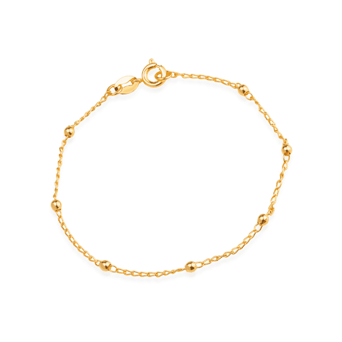Pulseira Dourada de Bolinhas Delicada - Imagem 1
