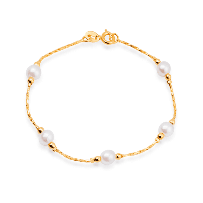 Pulseira Dourada de Pérolas - Imagem 1