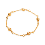 Pulseira Prateada Elo Português com Esferas - Imagem 3